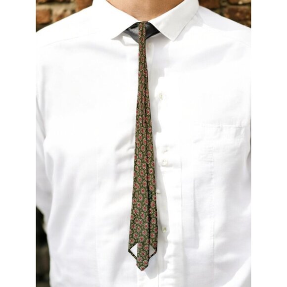 Vintage 1970s Italian 100% Silk Tie—Vismara 1880 Milano - Picture 5 of 9